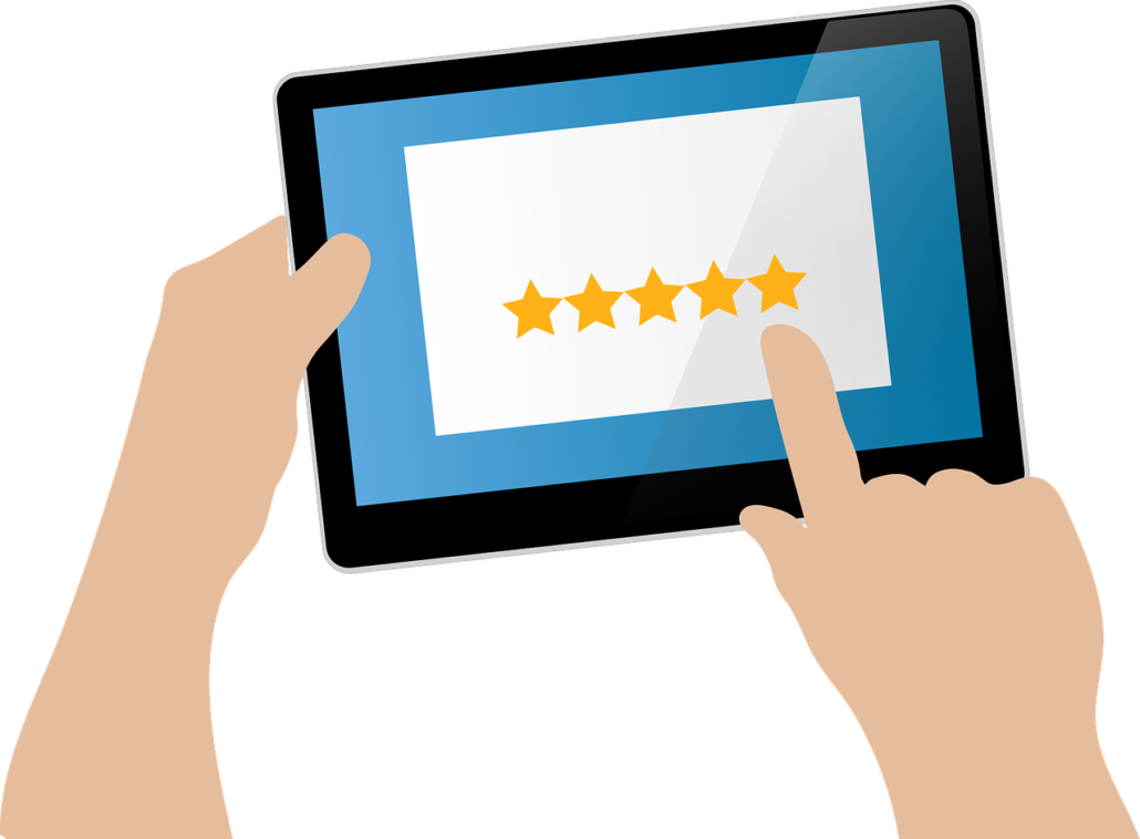 Star rating on a tablet